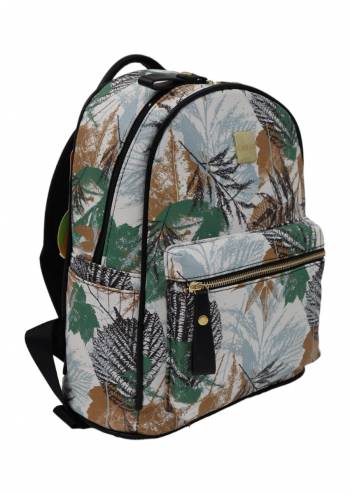 Rucsac pentru dama, imprimeu frunze-maro, Caslon 6905, 33x28x14