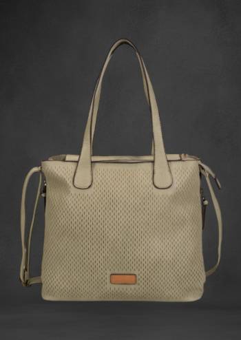 Geanta dama tip shopper, piele ecologica, model cu perforatii, R2500700999