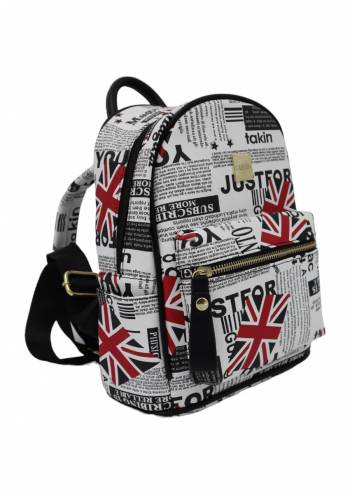 Rucsac pentru fete, imprimeu steag, Caslon 6905 mic, 28x22x10