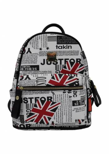 Rucsac pentru fete, imprimeu steag, Caslon 6905 mic, 28x22x10