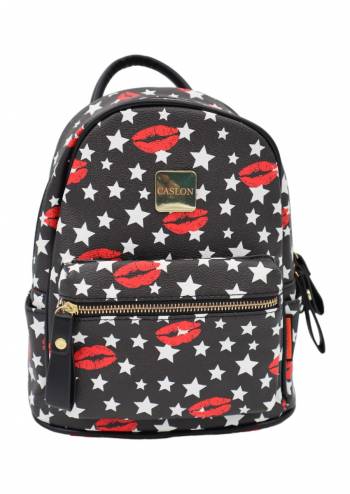 Rucsac pentru fete, imprimeu stelute, Caslon 6905 mic, 28x22x10